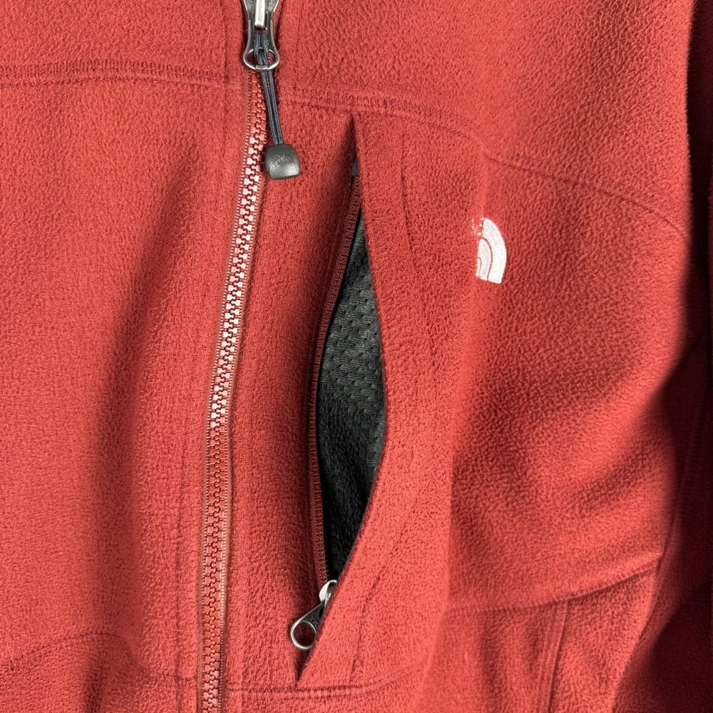 The North Face‎ Mens XL WindWall Fleece Jacket Full Zip Red Mock Neck